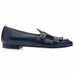 Superglamourous Tangerine 7.1 Nappa Belgian Loafers Navy