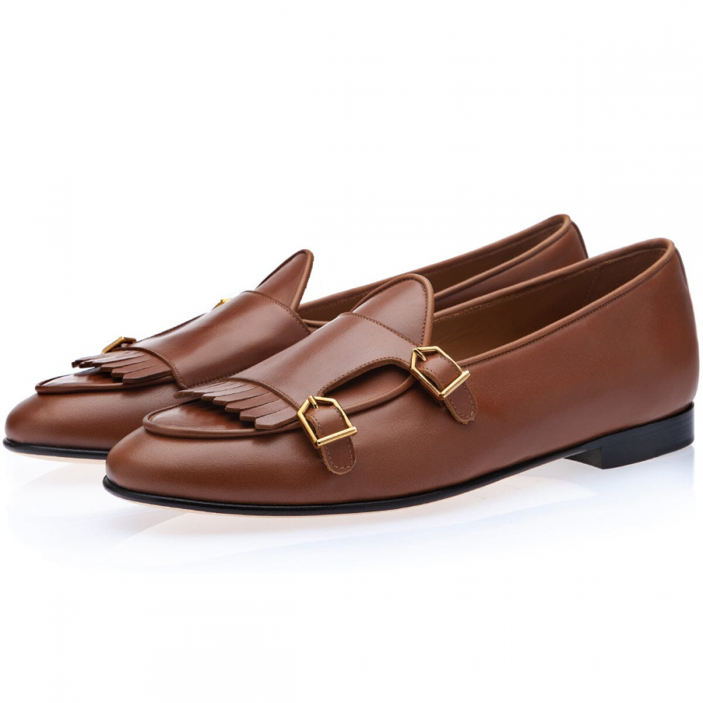 Superglamorous Tangerine 7.1 Nappa Belgian Loafers Tobacco