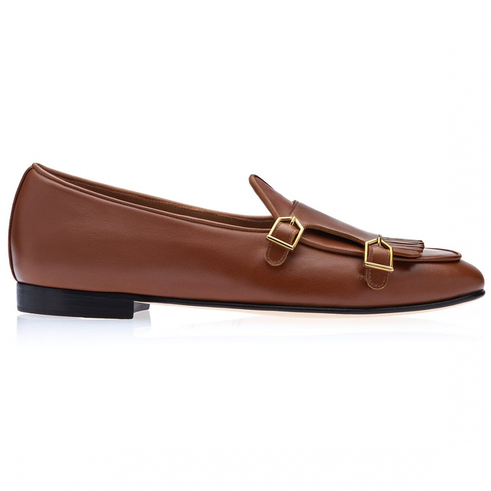 Superglamourous Tangerine 7.1 Nappa Belgian Loafers Tobacco