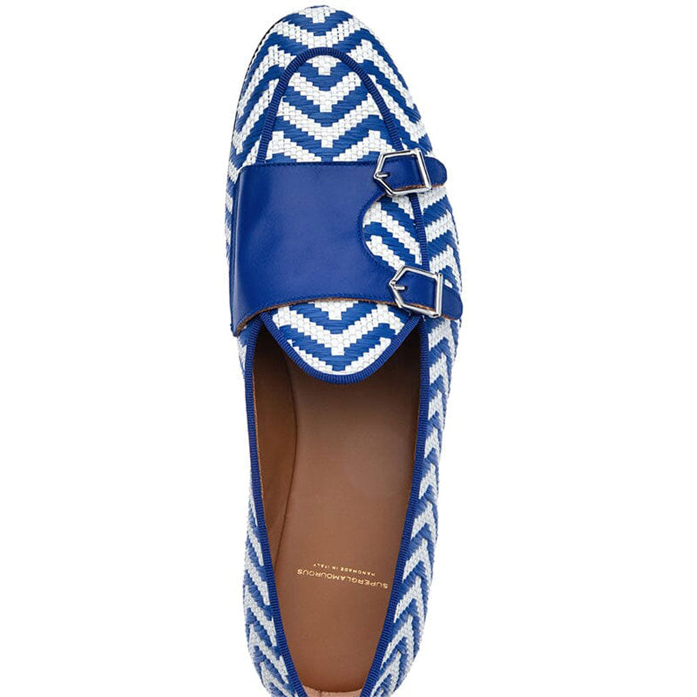 Superglamourous Tangerine 7 Janeiro Belgian Loafers Navy