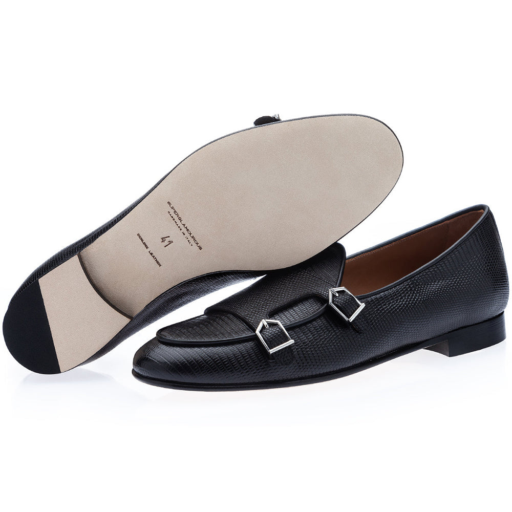 Superglamourous Tangerine 7 Tejus Belgian Loafers Black