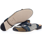 Superglamourous Tangerine 7 Tetris Mules Azure