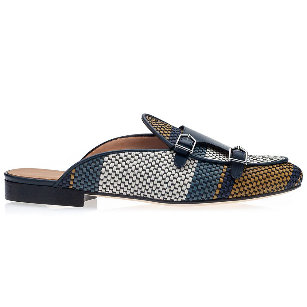 Superglamourous Tangerine 7 Tetris Mules Azure