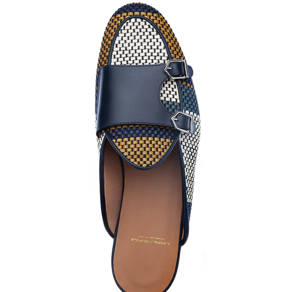 Superglamourous Tangerine 7 Tetris Mules Azure