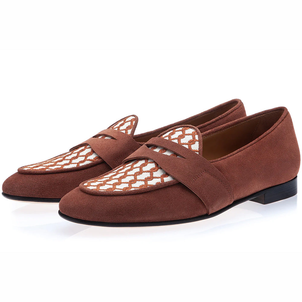 Superglamourous Tangerine 9.1 Velukid Belgian Loafers Pecan