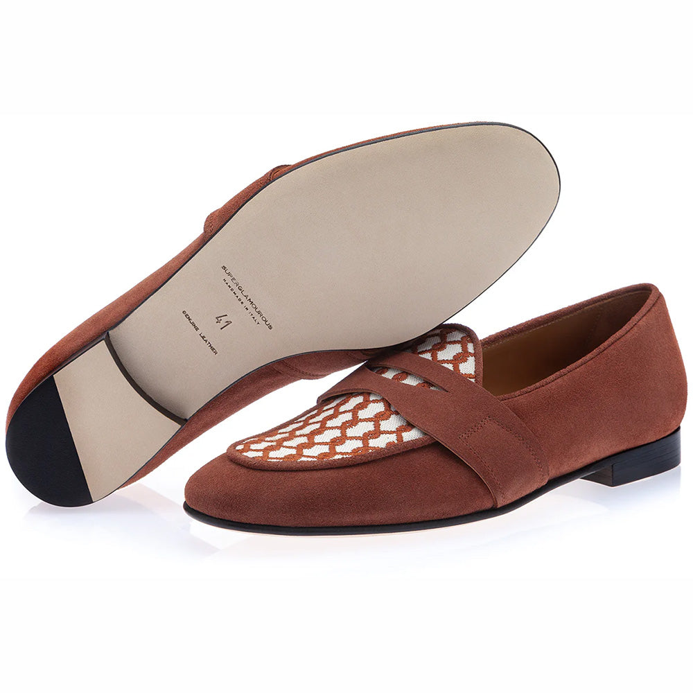 Superglamourous Tangerine 9.1 Velukid Belgian Loafers Pecan