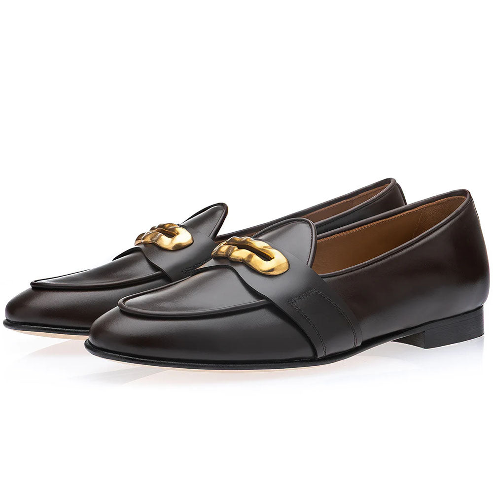 Superglamourous Tangerine 9.2 Nappa Belgian Loafers Cocoa