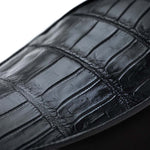 Superglamourous Tangerine Crocodile / Suede Belgian Loafers Black