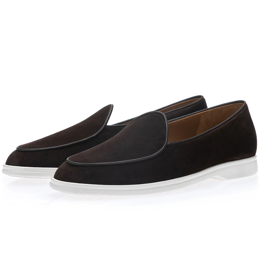 Superglamourous Tangerine Velukid Airwalk Slip-On Sneakers Cocoa