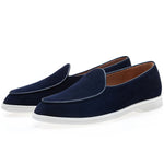 Superglamourous Tangerine Velukid Airwalk Slip-On Sneakers Navy