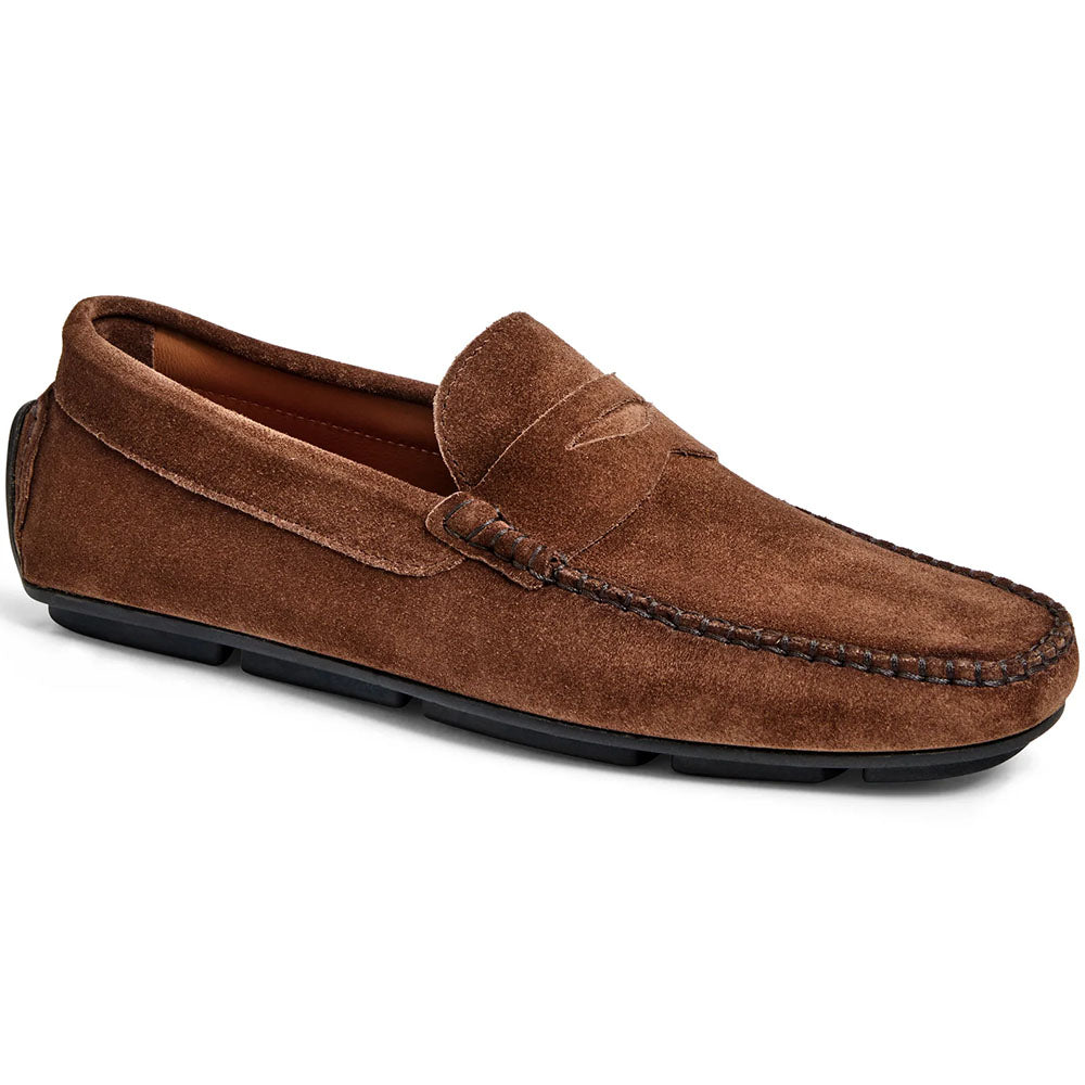 Bruno Magli Taranto Suede Penny Driver Brown