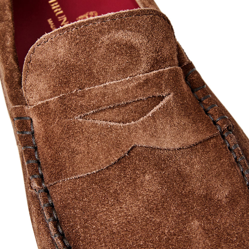 Bruno Magli Taranto Suede Penny Driver Brown