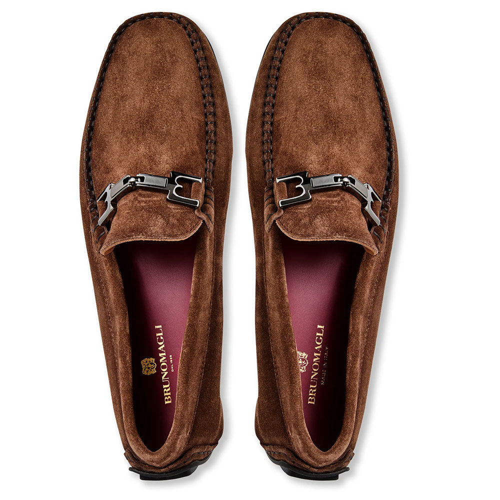 Bruno Magli Taso Suede Bit Driver Brown