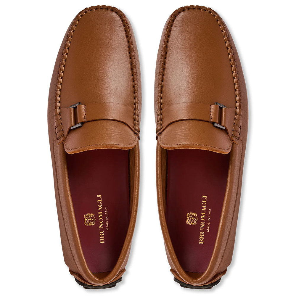 Bruno Magli Tazio Leather Bit Driver Cognac