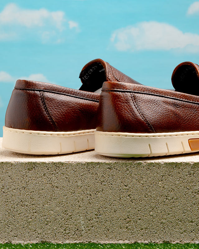 TB Phelps SoHo Deerskin Slip-On Sneakers Chestnut