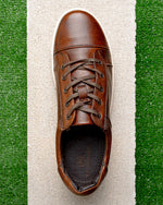 TB Phelps Tribeca Deerskin Lace-Up Sneakers Chestnut