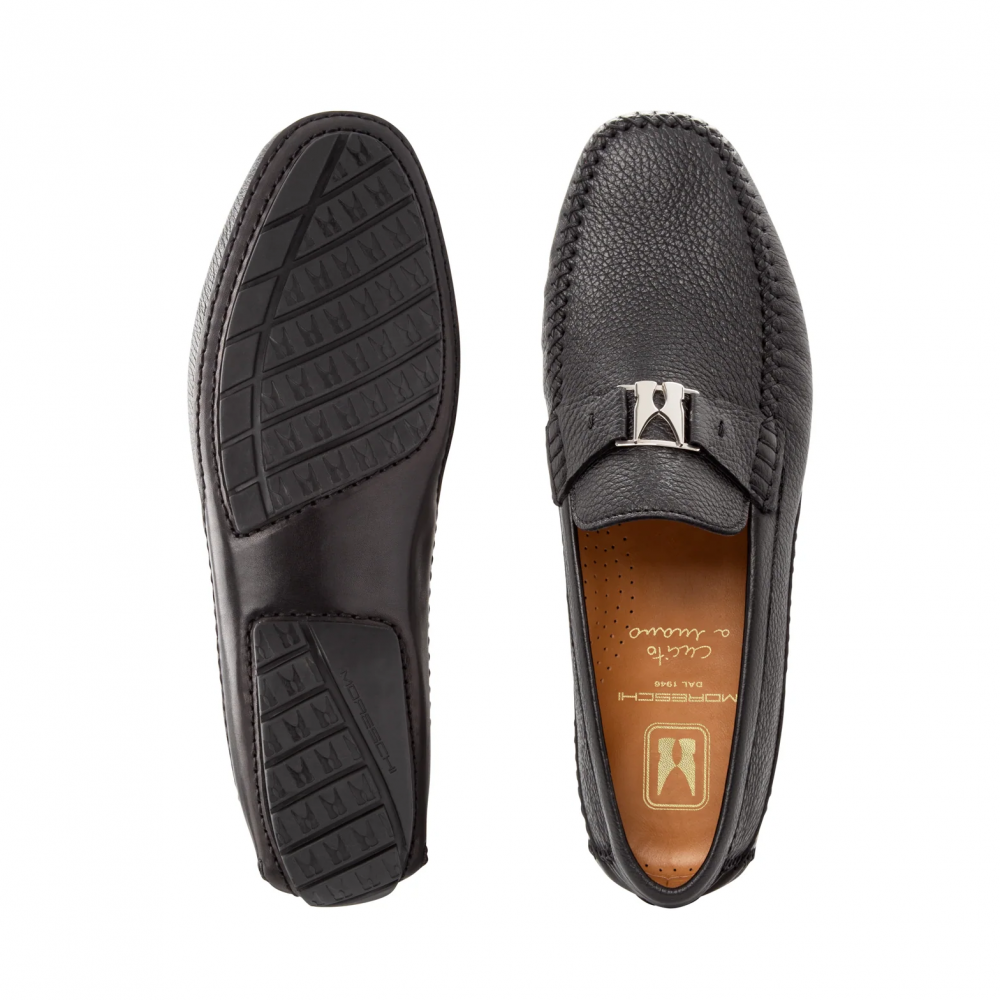 Moreschi Tenerife Deerskin Driving Shoes Black