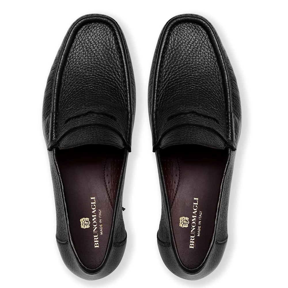 Bruno Magli Tonio Cervo Leather Slip On Loafer Black