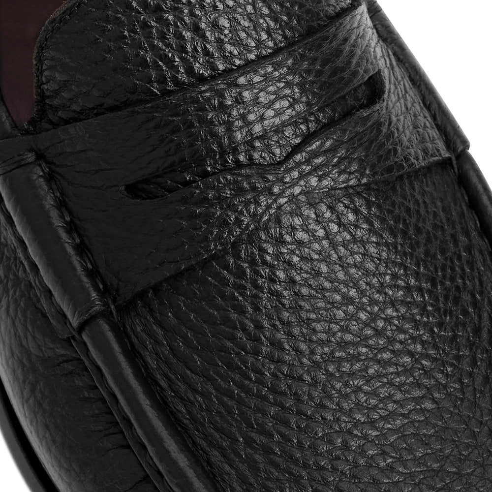 Bruno Magli Tonio Cervo Leather Slip On Loafer Black