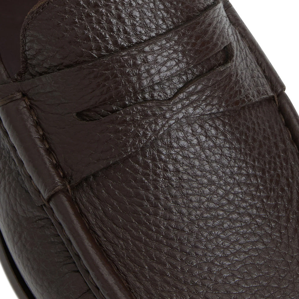 Bruno Magli Tonio Cervo Leather Slip On Loafer Brown