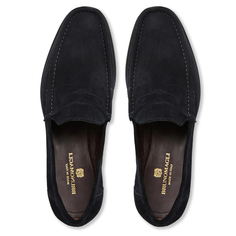 Bruno Magli Tonio Suede Slip-On Loafer Navy