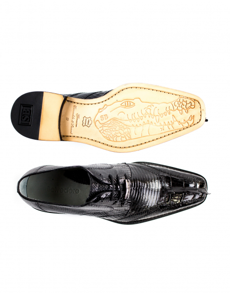 Belvedere Topo Hornback & Lizard Shoes Black