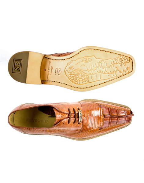 Belvedere Topo Hornback & Lizard Shoes Cognac