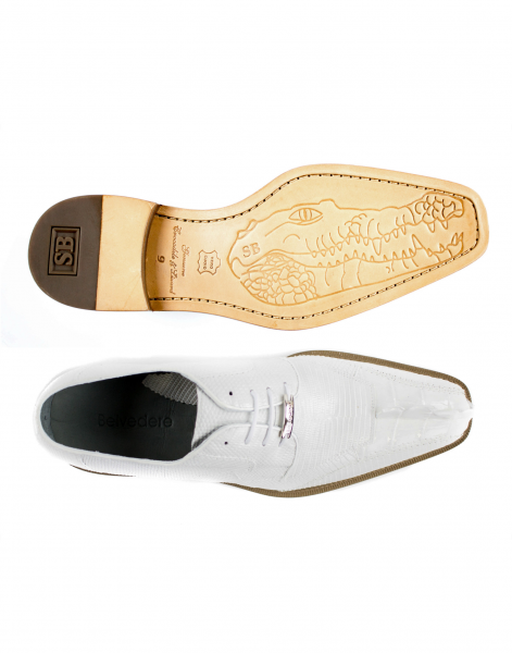 Belvedere Topo Hornback & Lizard Shoes White