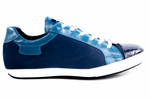 Belvedere Toro Crocodile & Soft Calfskin Sneakers Navy