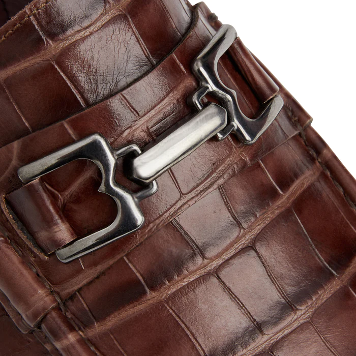 Bruno Magli Trieste Crocodile Moccasin Brown