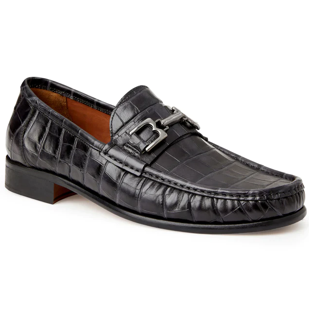 Bruno Magli Trieste Crocodile Moccasin Black