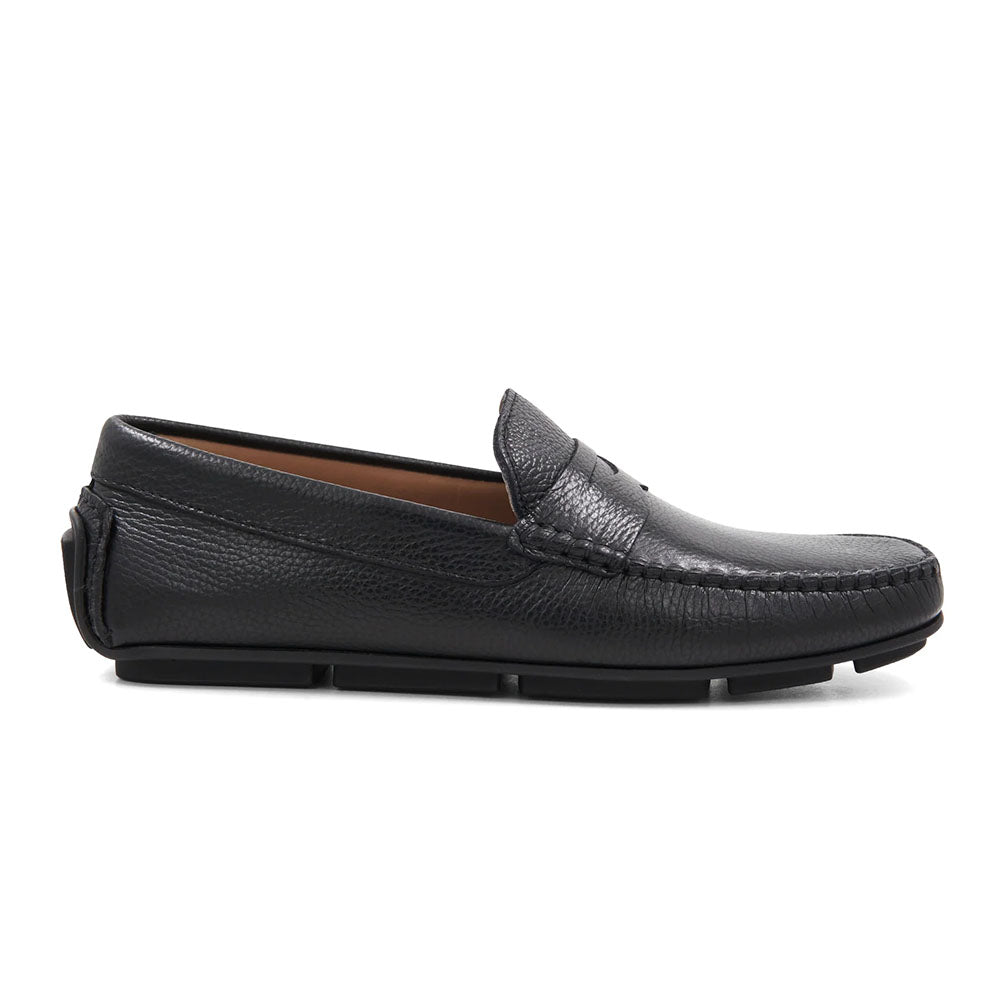 Bruno Magli Taranto Pebble Grain Penny Driver Black