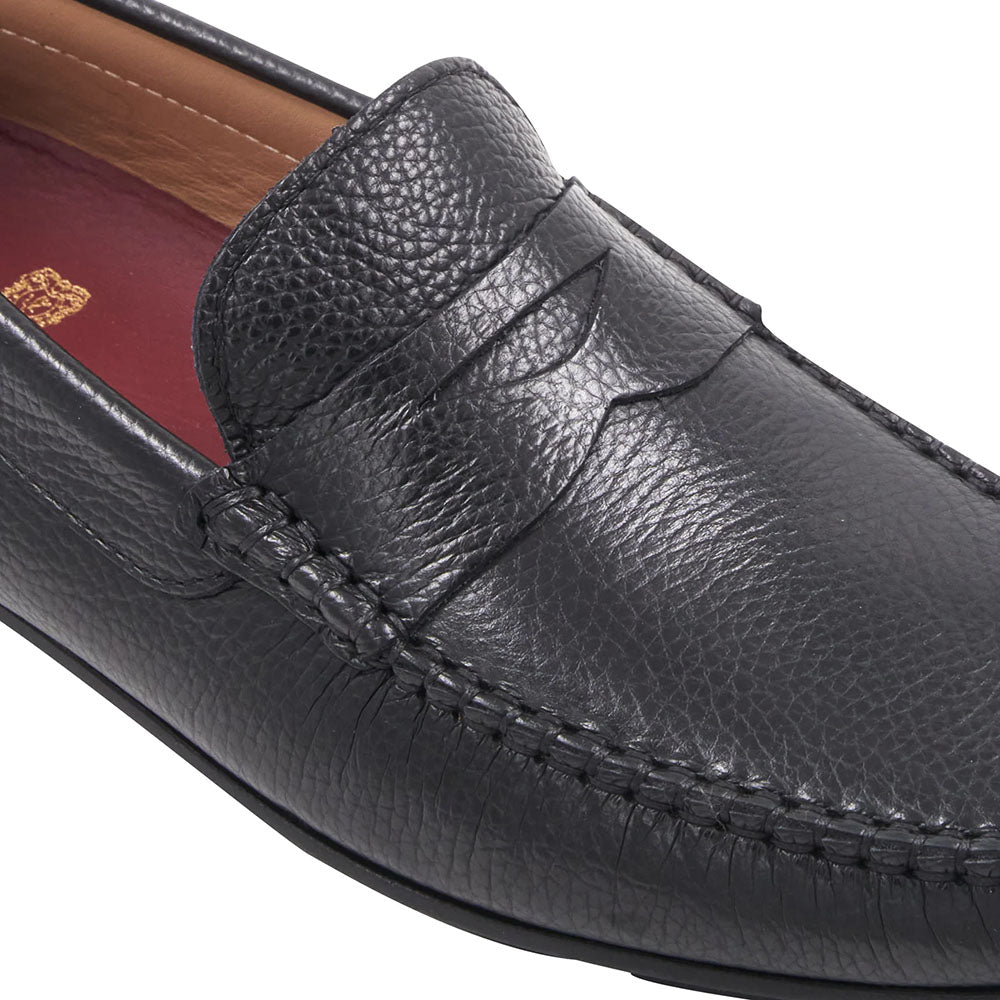 Bruno Magli Taranto Pebble Grain Penny Driver Black