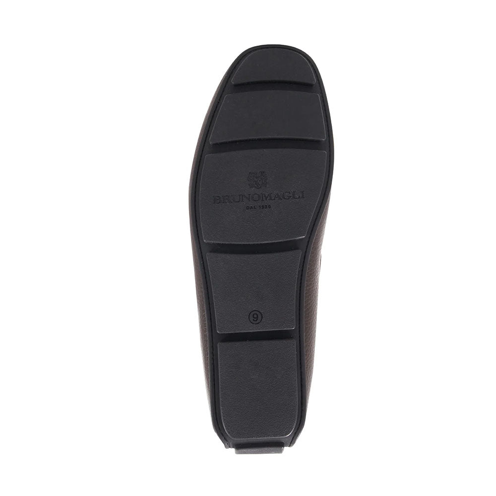 Bruno Magli Taranto Pebble Grain Penny Driver Dark Brown