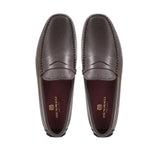Bruno Magli Taranto Pebble Grain Penny Driver Dark Brown