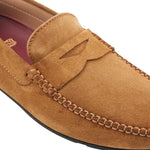 Bruno Magli Taranto Suede Penny Driver Cognac