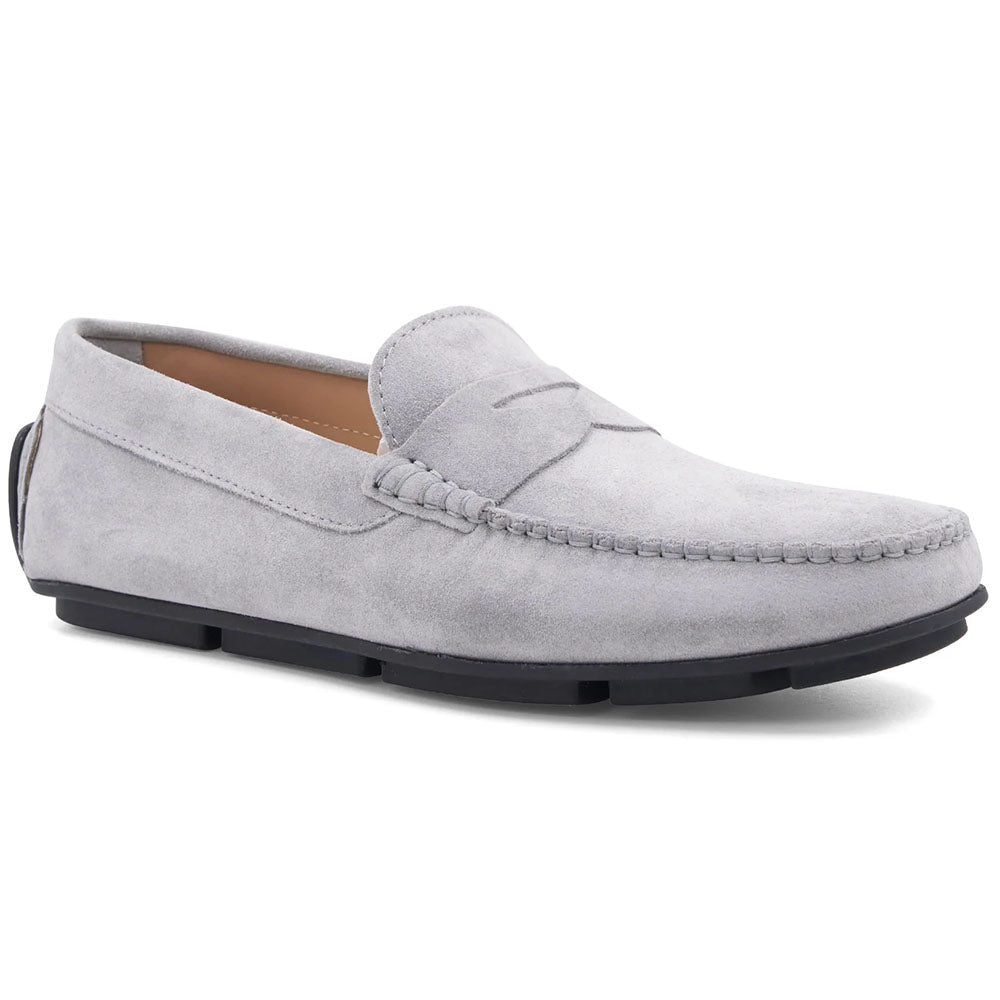 Bruno Magli Taranto Suede Penny Driver Light Grey
