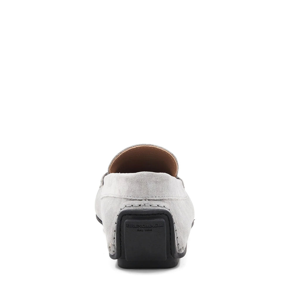 Bruno Magli Taranto Suede Penny Driver Light Grey