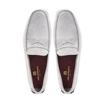 Bruno Magli Taranto Suede Penny Driver Light Grey