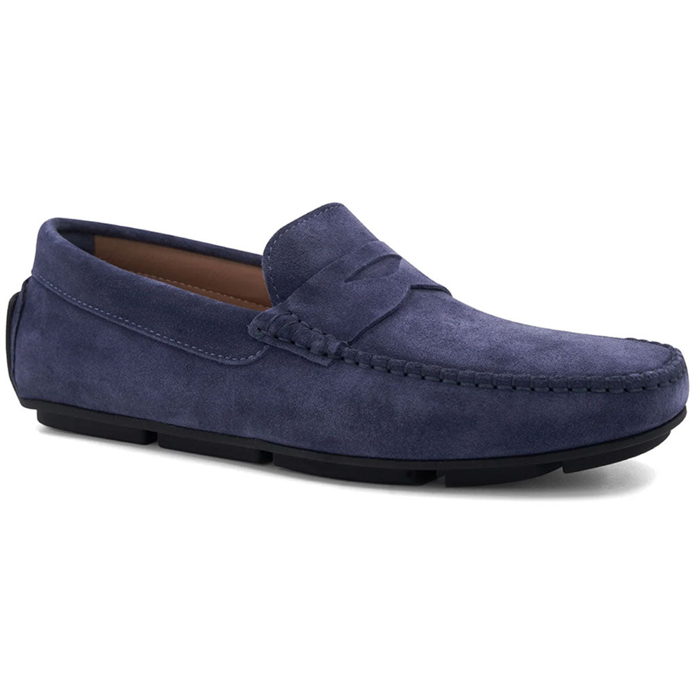 Bruno Magli Taranto Suede Penny Driver Light Blue