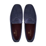 Bruno Magli Taranto Suede Penny Driver Light Blue