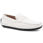 Bruno Magli Taranto Pebble Grain Penny Driver Off-White