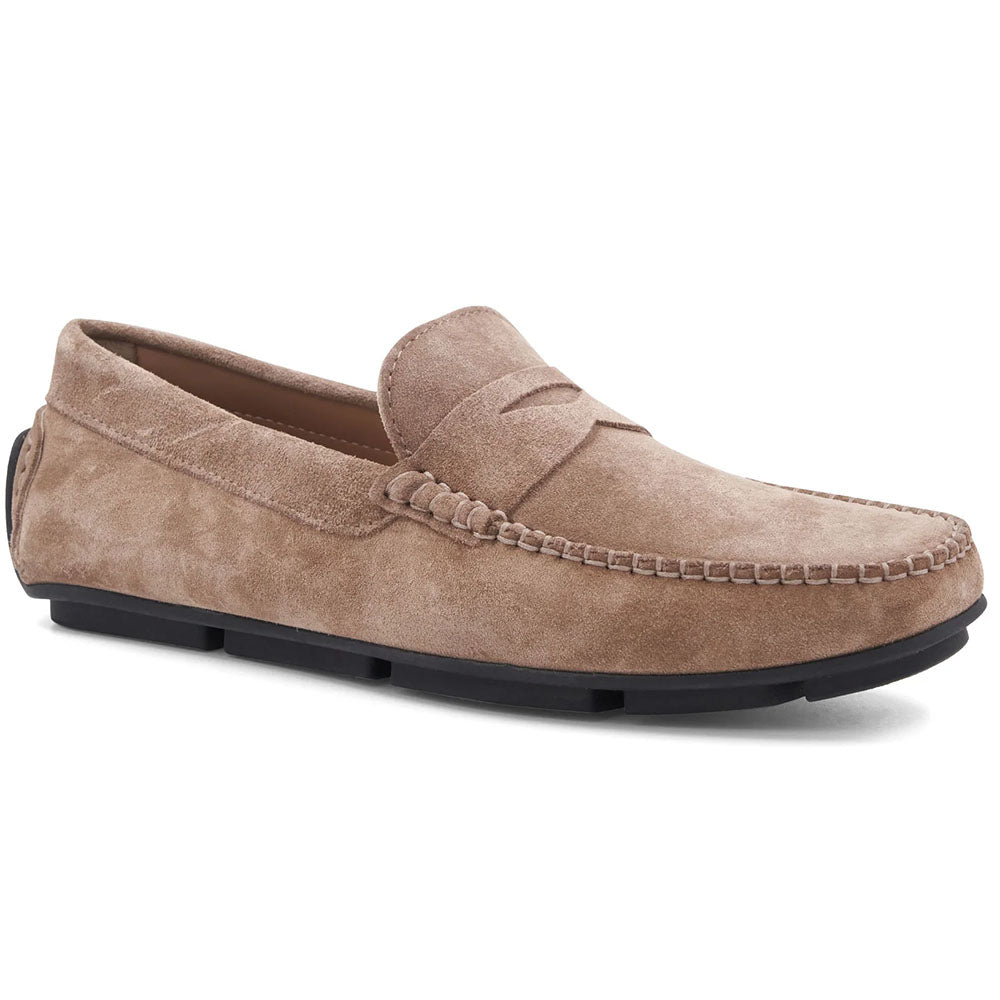Bruno Magli Taranto Suede Penny Driver Taupe