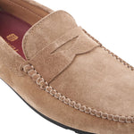 Bruno Magli Taranto Suede Penny Driver Taupe