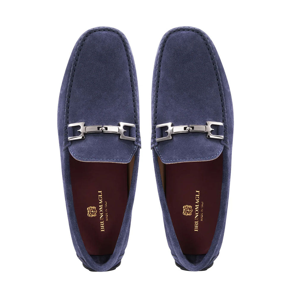 Bruno Magli Taso Suede Bit Driver Light Blue