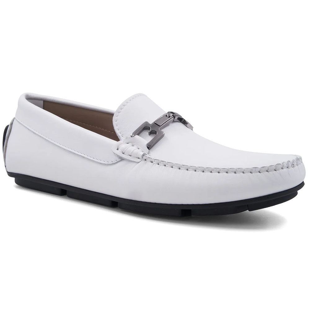 Bruno Magli Taso Leather Bit Driver Off White