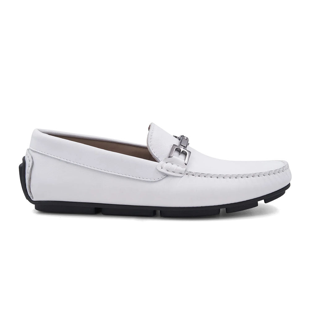 Bruno Magli Taso Leather Bit Driver Off White