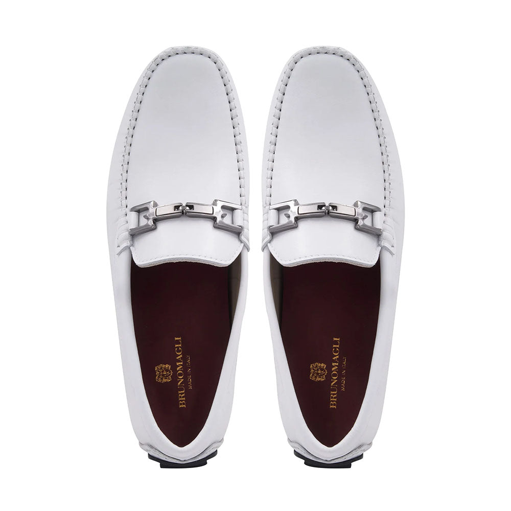 Bruno Magli Taso Leather Bit Driver Off White