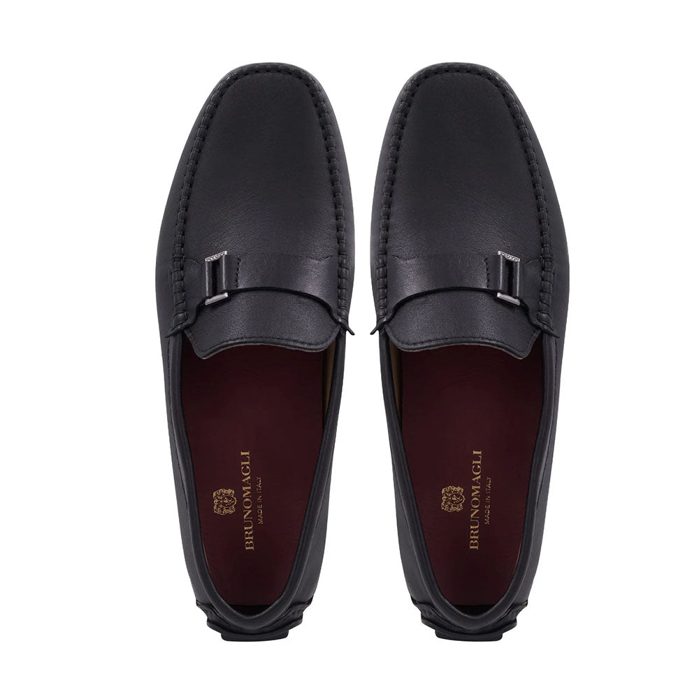 Bruno Magli Tazio Leather Bit Driver Black