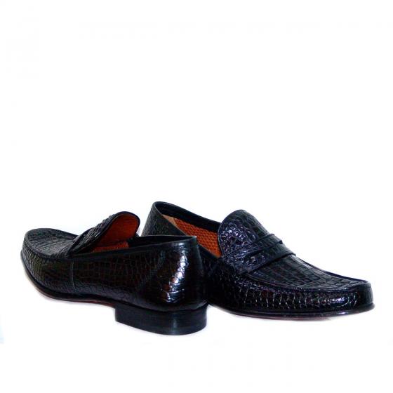A. Testoni 60082 Alligator Penny Loafer